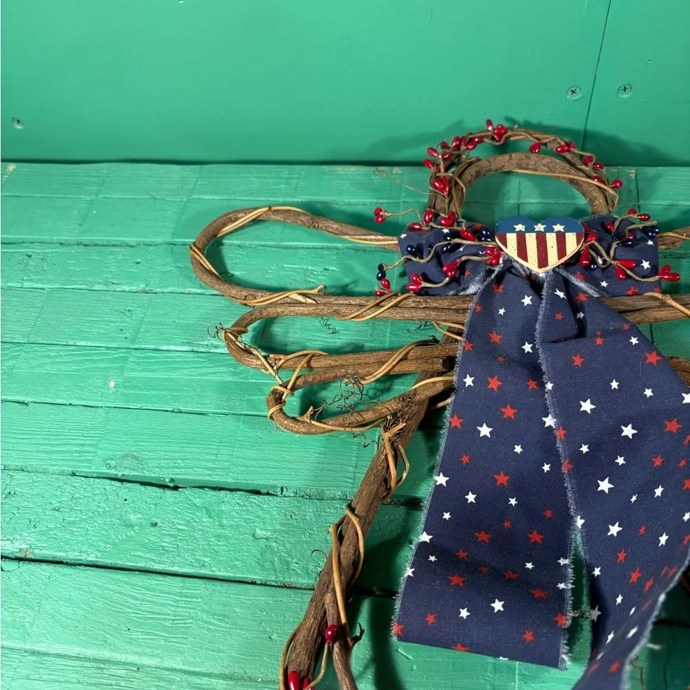 Red, White and Blue Holiday Wreath for Festive Cheer